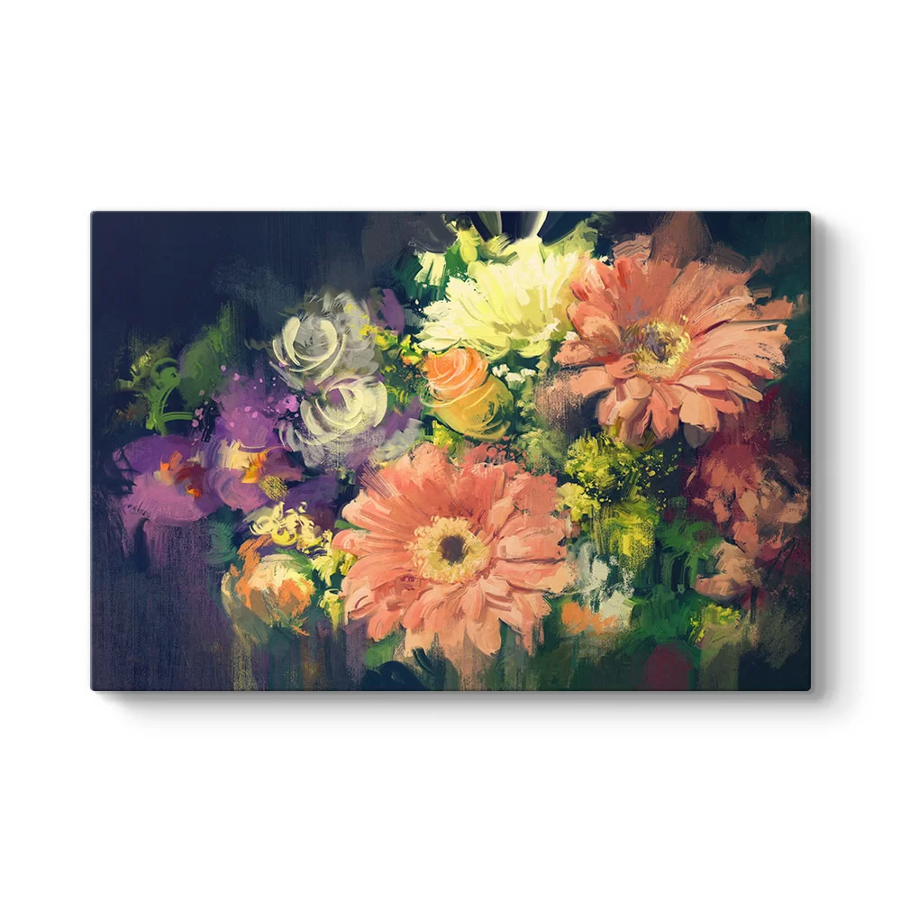 Rengarenk Gerbera Çiçekleri Tablosu - Model 1